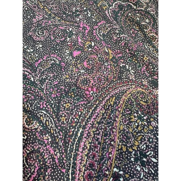 Evereve Blouse Womens Small Brown Pink‎ Paisley Kyra Peasant Blouse V Neck - Picture 7 of 13